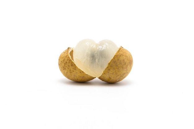 Fresh longan fruit isolated on white background.