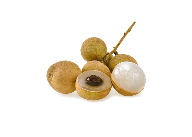 Fresh longan isolated on white background