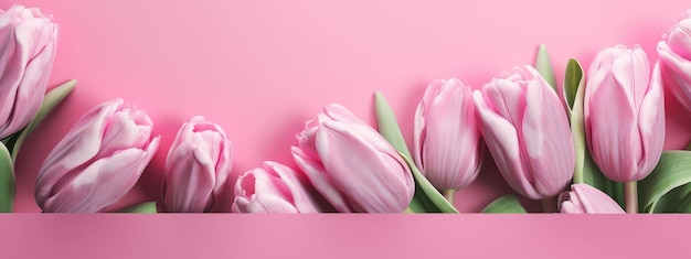 Fresh lush bouquet of pink tulips isolated on white background