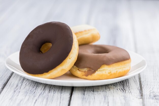 Fresh made Donuts closeup shot