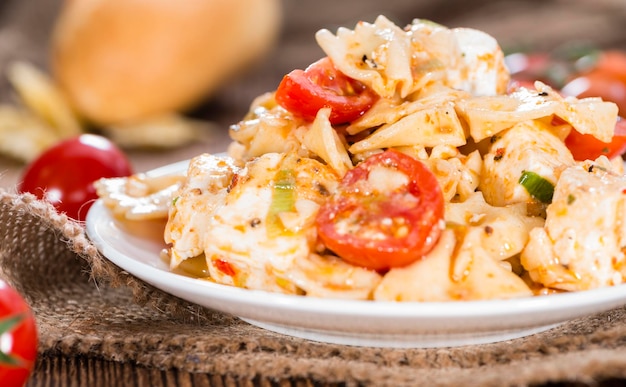 Fresh made Pasta Salad with Farfalle