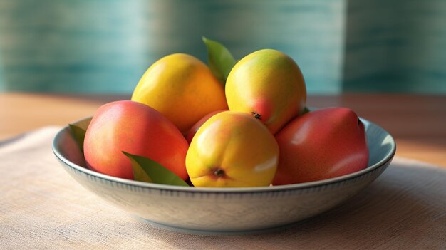 fresh mango fruit on plate