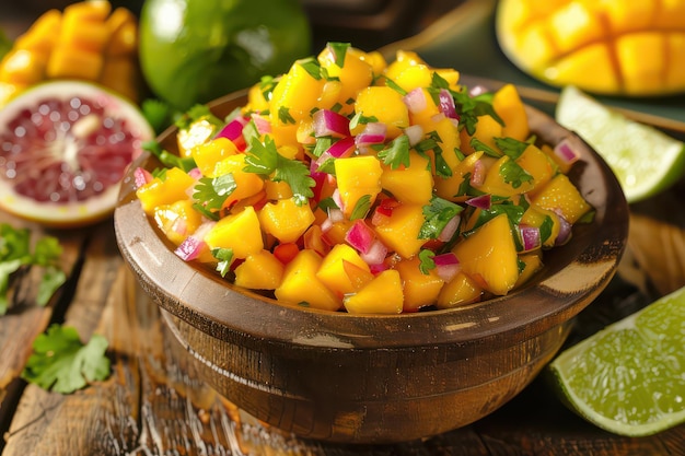 Photo fresh mango salsa for dips