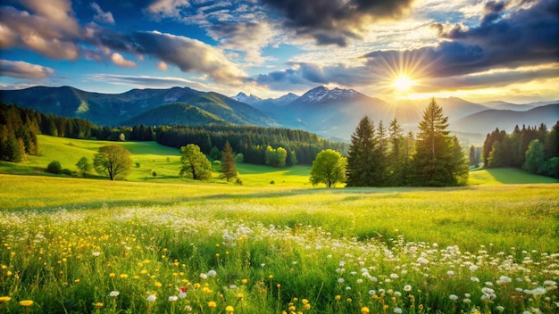 Photo fresh meadow landscape