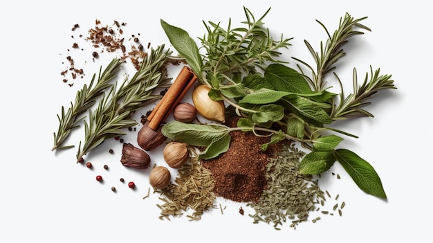 Fresh mediterranean herb and spices