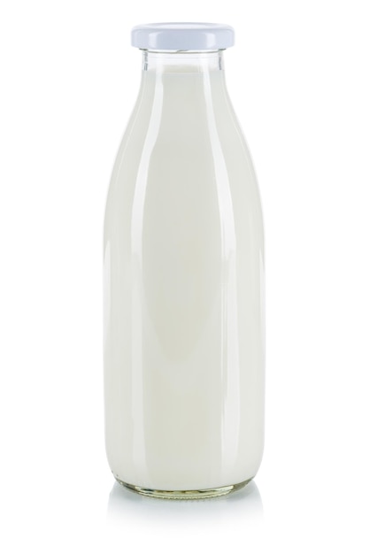 Fresh milk bottle isolated on white