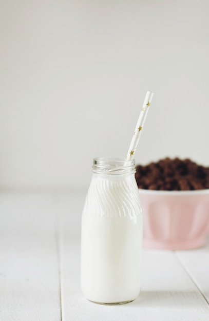 Fresh milk in a bottle