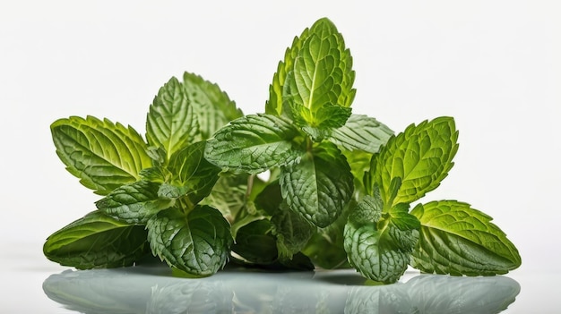 Fresh Mint Leaves cut out Ai generative