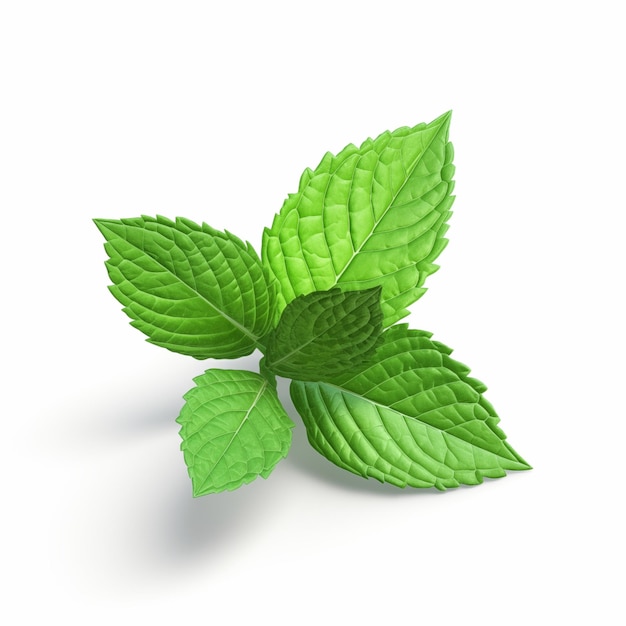 Fresh mint leaves isolated on white background