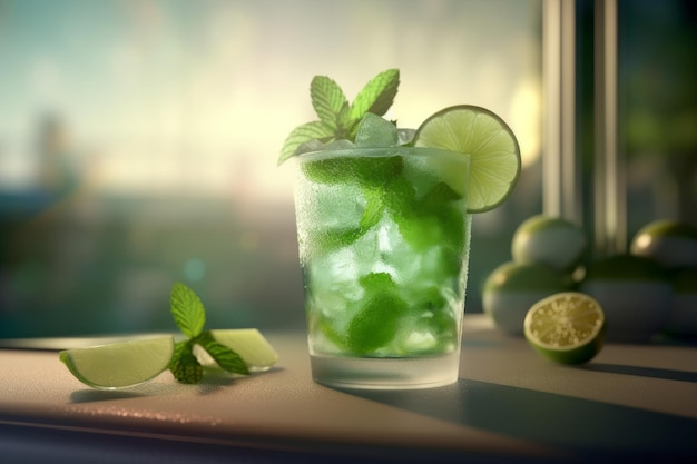 Fresh mint mochito Generate Ai