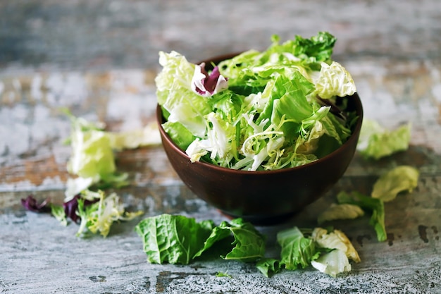 Fresh mix of salads in a bowl