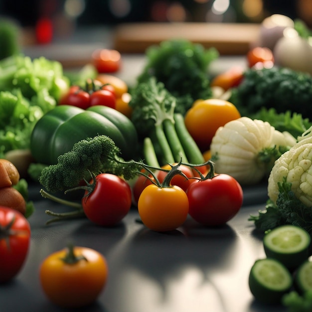 A fresh mix vegetable on wood table