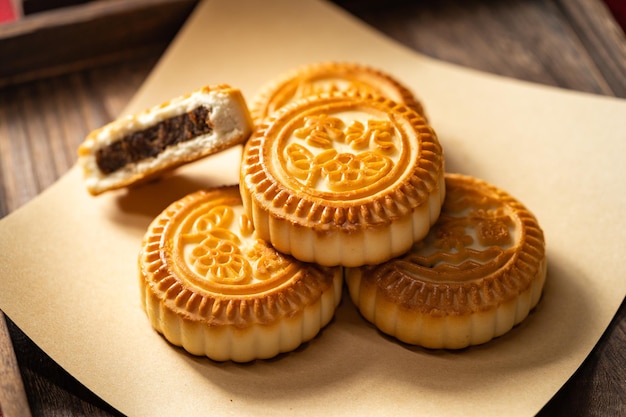 Fresh mooncakes in a festive atmosphere