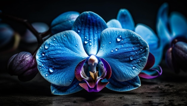 Fresh moth orchid blossom wet with dew generated by artificial intelligence