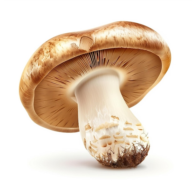 Fresh Mushrooms Isolated on White Background