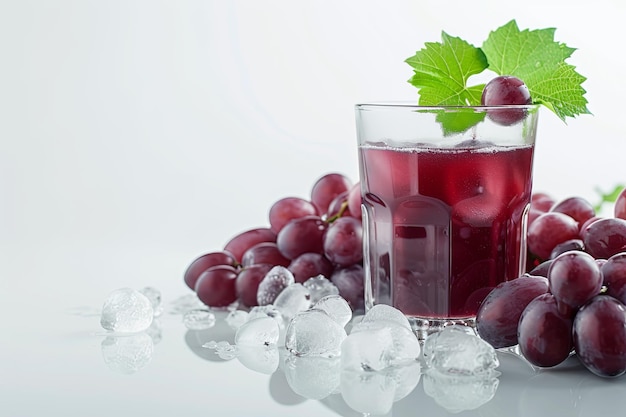 fresh natural grape juice on a white background suitable for presentations