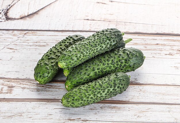 Fresh natural organic cucumbers heap