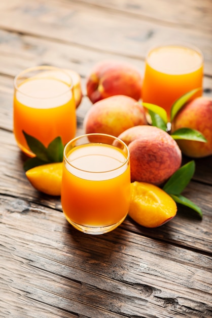 Fresh natural peach juice