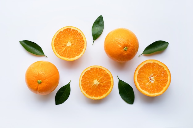 Fresh orange citrus fruit isolated.