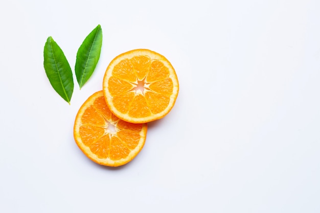 Fresh orange citrus fruits  on white.  