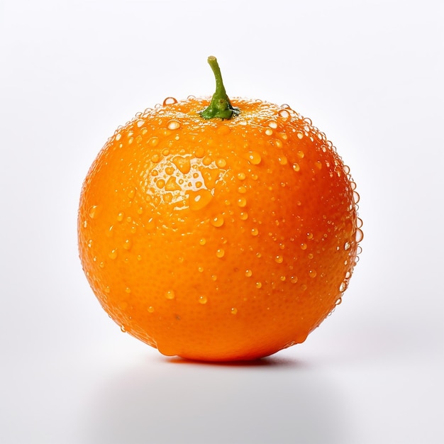 fresh orange fruit on white background