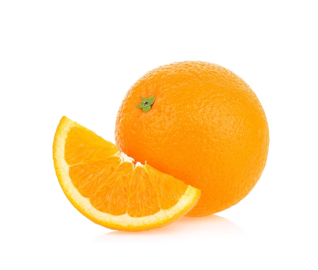 Fresh orange isolated on white background