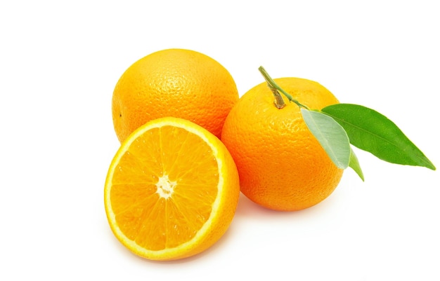 Fresh orange isolated on white