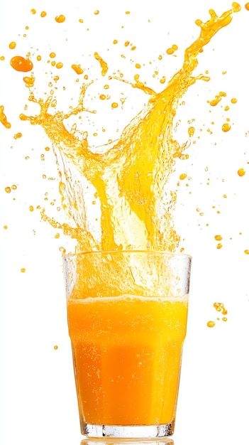 fresh Orange juice splash realistic fruit with splashes