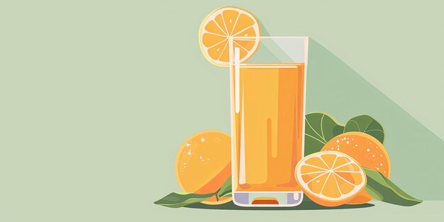 Photo fresh orange juice with slices