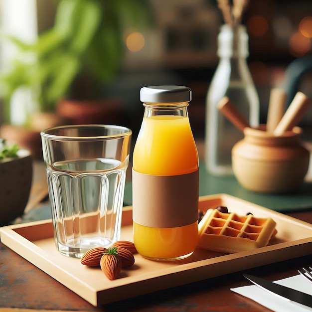 Fresh Orange and Pure Orange Juice in Glass and Bottle for Good Health