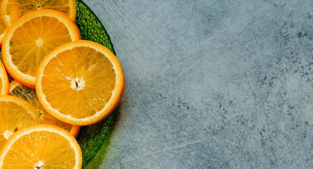 Fresh Orange Slices On a Neutral Background, Space Concept