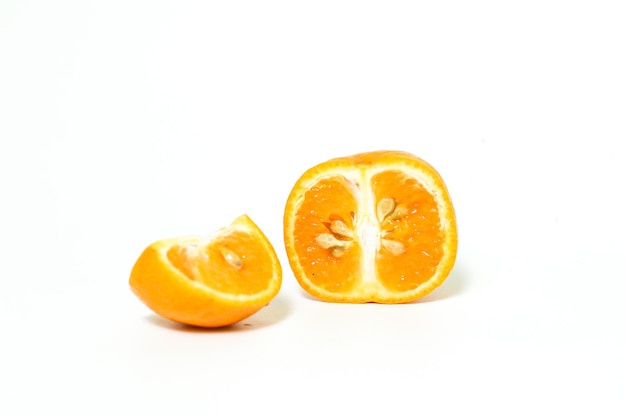 Fresh Orange White Bakcground Isolated