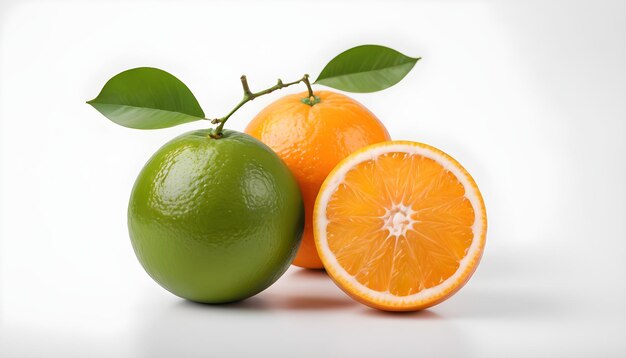 fresh oranges fruit isolated on white background