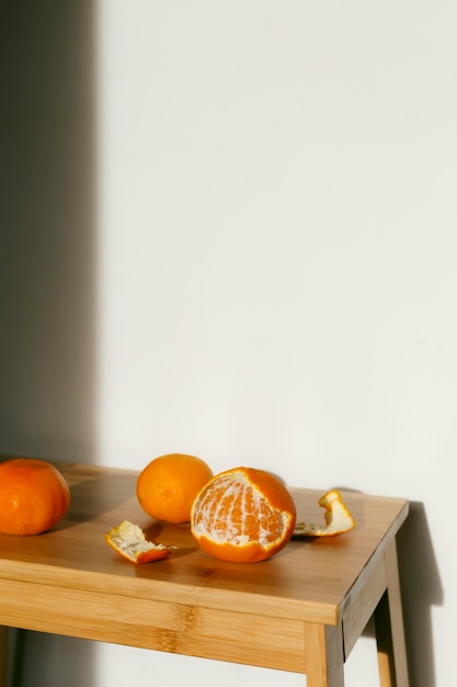 Fresh oranges on table