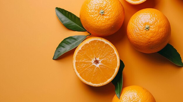 Fresh Oranges with Leaves Citrus Fruit Healthy Living Vitamin C