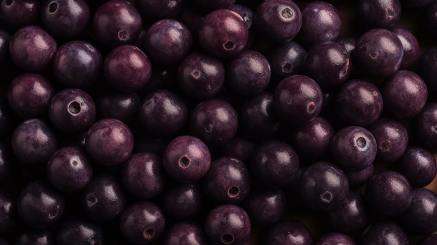 Fresh Organic Acai Berry Horizontal Background