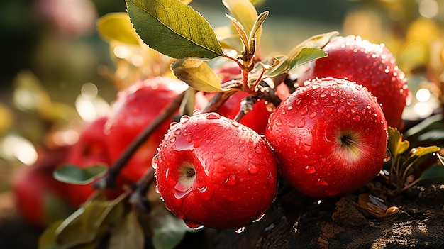 Fresh organic apple a healthy fruits meal grown in nature