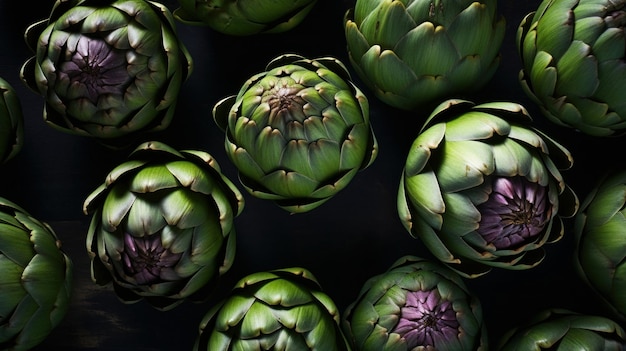 Fresh Organic Artichoke Vegetable Horizontal Background