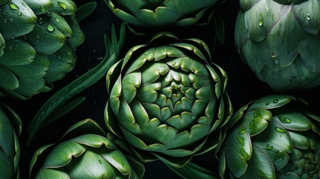 Fresh Organic Artichoke Vegetable Horizontal Background