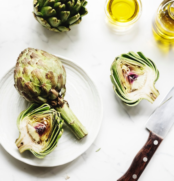 Fresh organic artichoke vegetable