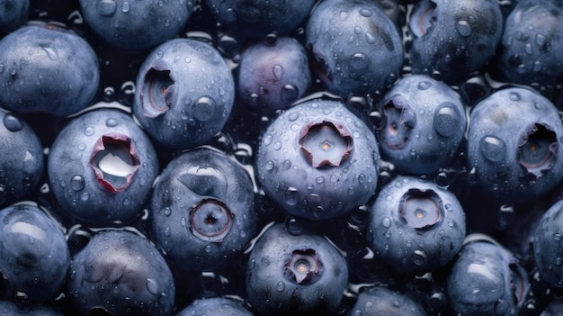 Fresh Organic Blueberry Berry Horizontal Background