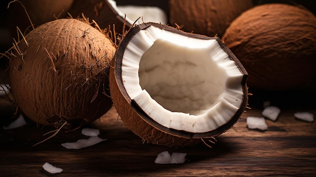 Fresh organic brown coconut