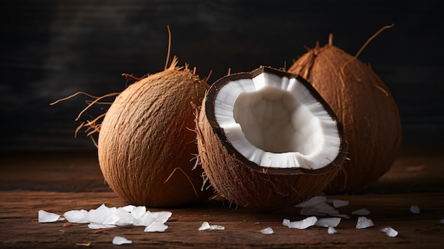 Fresh organic brown coconut