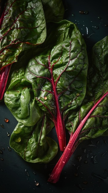 Fresh Organic Chard Vegetable Vertical Background