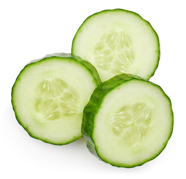 Fresh organic cucumber isolated clipping path