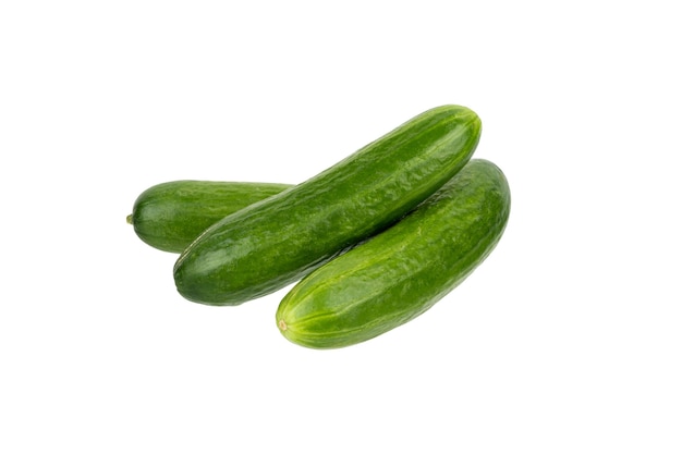 Fresh organic cucumber vegetable isolated on white