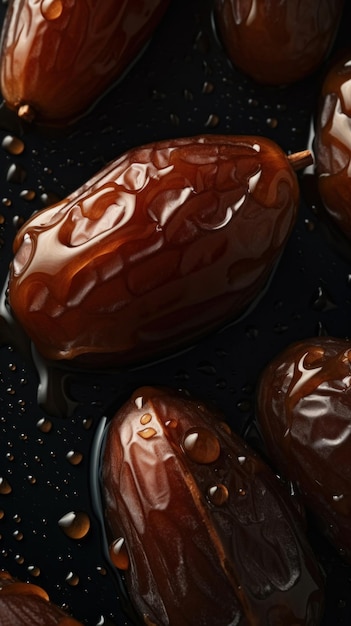 Fresh Organic Date Fruit Vertical Background