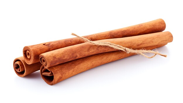 Fresh organic delicious cinnamon stick isolated on white background