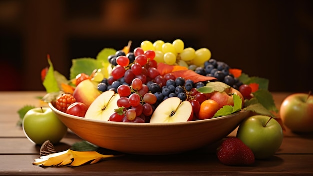 Fresh organic fruit bowl