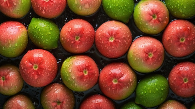 Fresh Organic Guava Fruit Horizontal Background